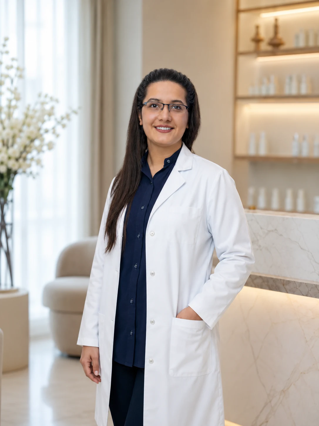 Dr. Maliha Dar in her aesthetic clinic